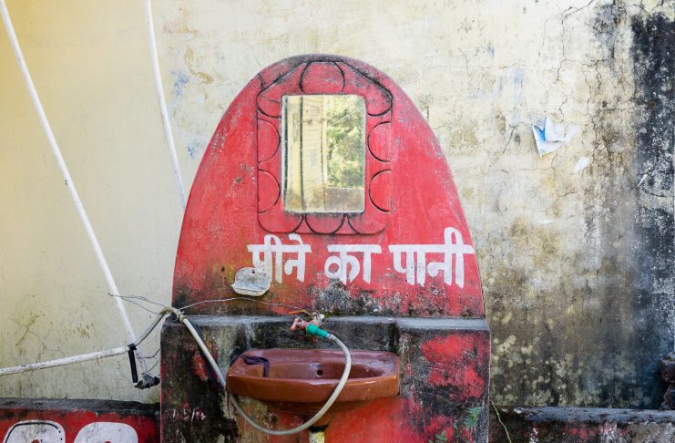 Drinking water from a contaminated tap in India