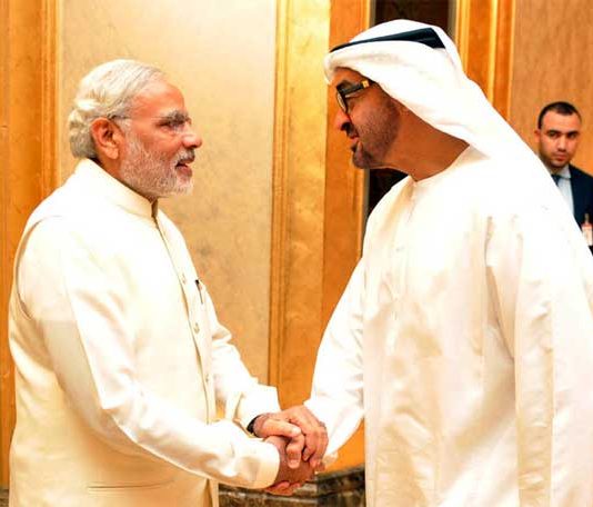 UAE Declares Unconditional Support To India In Countering Terrorism modi with crown prince uae