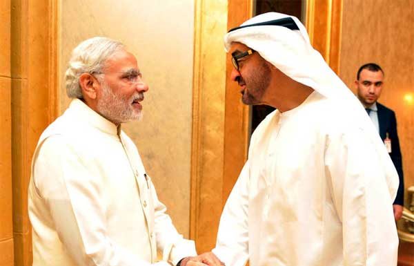 UAE Declares Unconditional Support To India In Countering Terrorism modi with crown prince uae