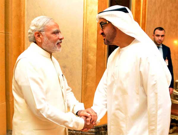 modi with crown prince uae