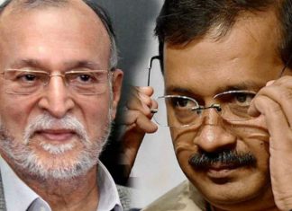 BJP Renders Aid And Advice To Lieutenant Governor, Delhi lieutenant governor delhi anil baijal with arvind kejriwal