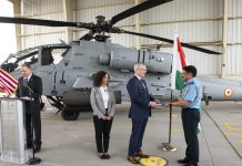 First Apache Attack Helicopter Handed Over To IAF in US Apache Attack Helicopter