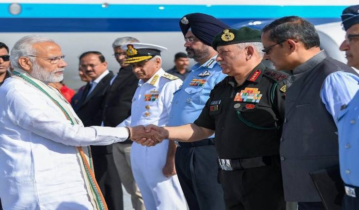 Narendra Modi meeting military commanders - gutsy defence minister
