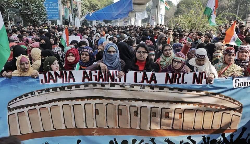 Jamia Millia Students Marching to The Indian Parliament
