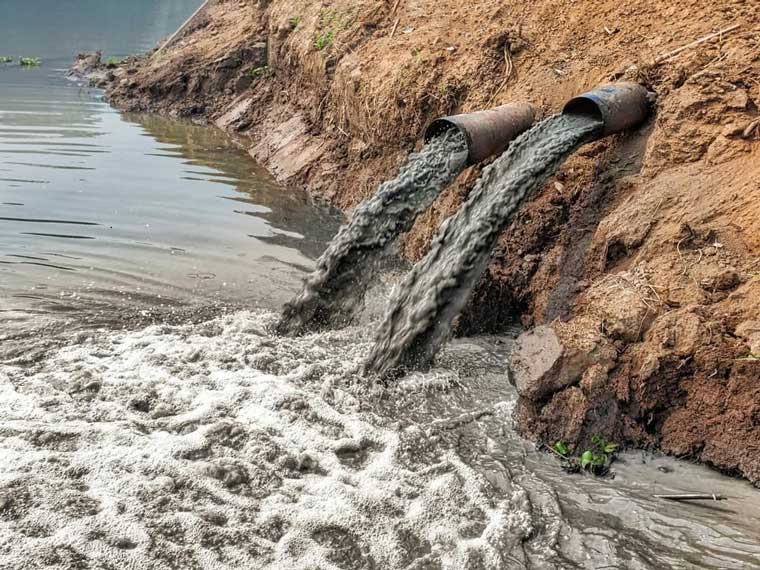 Untreated sewage discharge into rivers