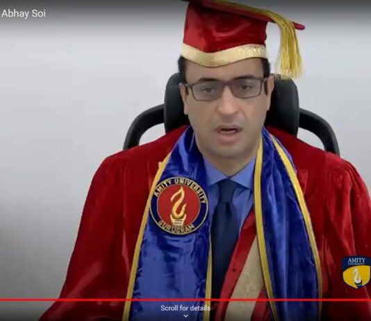 Healthcare Luminary Abhay Soi Conferred The Honorary Doctorate By Amity University Shri Abhay Soi
