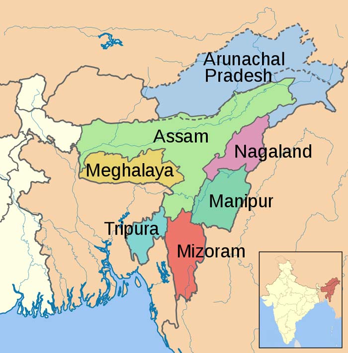 7 sister states of north east india