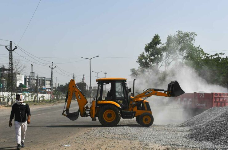 Driver Picks Up Gravel