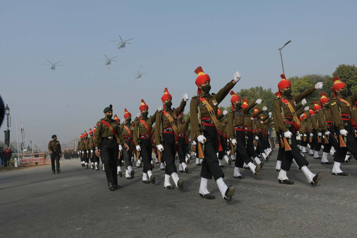 Indian soldiers practicing