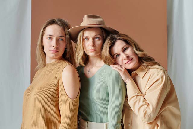 Stylishly dressed group of women