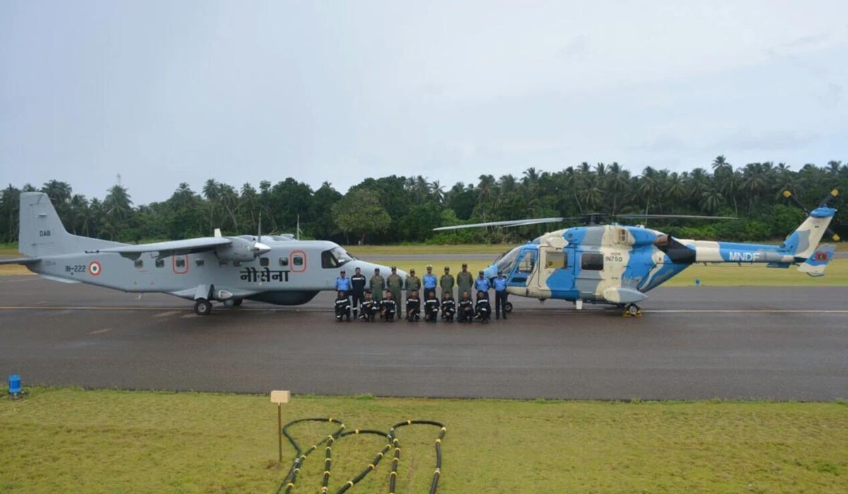 Indian military aircraft in maldives