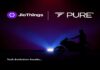 PURE EV Partners with JioThings to Revolutionise the Smart Riding Experience PURE EV electric scooter with JioThings smart digital cluster and telematics integration for seamless riding experience.