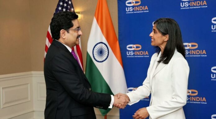 Kumar Mangalam Birla Receives Global Leadership Award from USISPF  Birla receives Global Leadership Award at USISPF 2025.